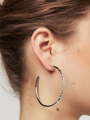 Karen Millen Large Crystal Sprinkle  Hoop Earrings - Image 4 of 5
