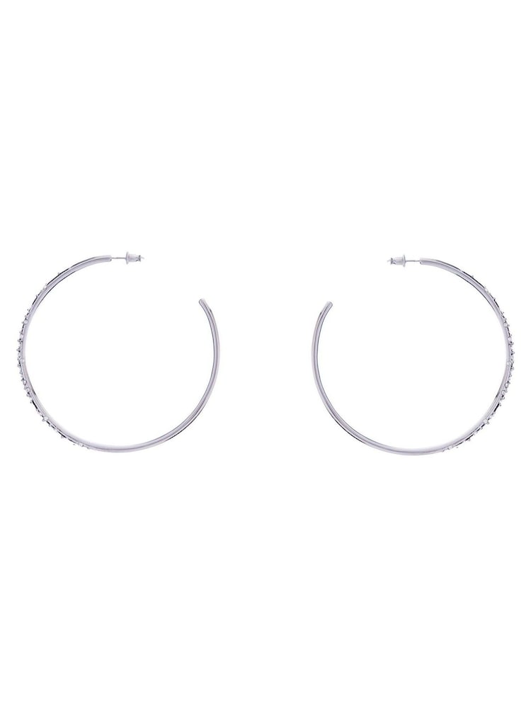 Karen Millen Large Crystal Sprinkle  Hoop Earrings - Image 5 of 5