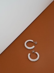 Karen Millen Small Crystal Hoop Earrings - Image 3 of 4