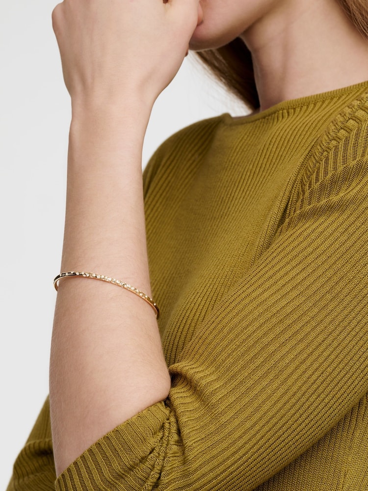 Karen Millen Tone Crystal Sprinkle Bangle - Image 4 of 4 Karen Millen Tone Crystal Sprinkle Bangle - Image 4 of 4