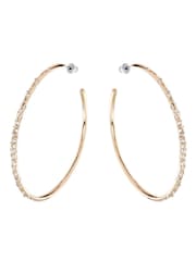 Karen Millen Large Crystal Sprinkle  Hoop Earrings - Image 3 of 4