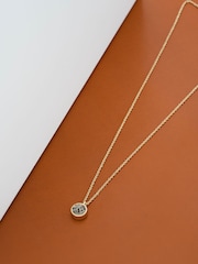 Karen Millen Gold Tone Crystal Dot Pendant Necklace - Image 1 of 3