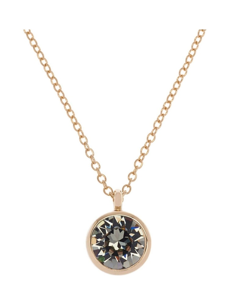 Karen Millen Gold Tone Crystal Dot Pendant Necklace - Image 2 of 3