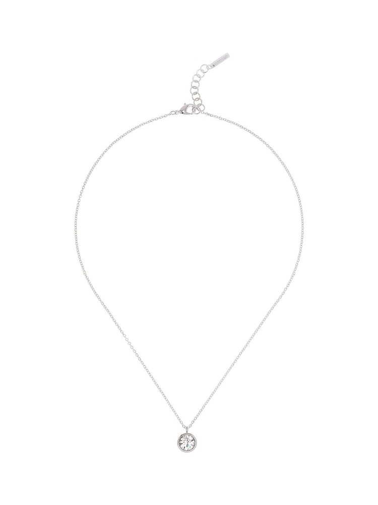 Karen Millen Silver Tone Crystal Dot Pendant Necklace - Image 2 of 4