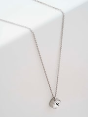 Karen Millen Silver Tone Crystal Dot Pendant Necklace - Image 3 of 4