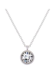 Karen Millen Silver Tone Crystal Dot Pendant Necklace - Image 4 of 4