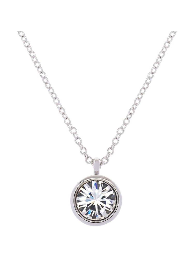 Karen Millen Silver Tone Crystal Dot Pendant Necklace - Image 4 of 4
