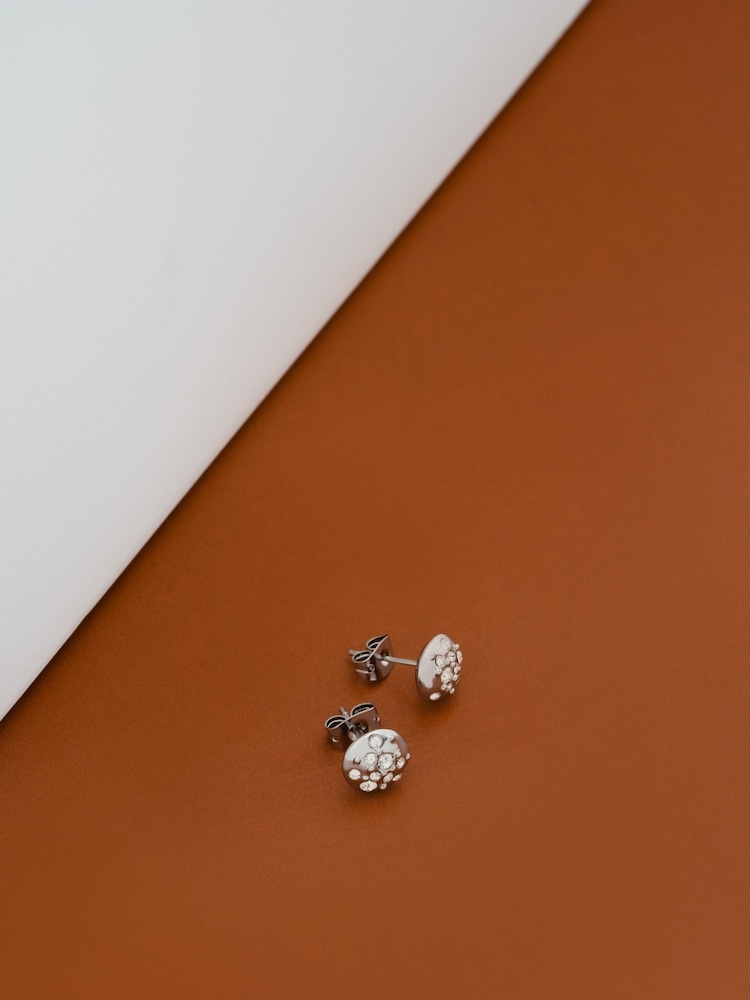 Karen Millen Crystal Sprinkle Stud Earrings - Image 3 of 5