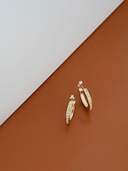 Karen Millen Small Crystal Hoop Earrings - Image 1 of 4