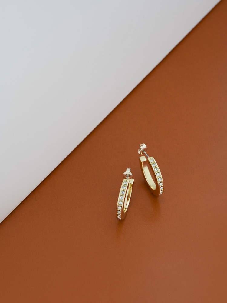 Karen Millen Small Crystal Hoop Earrings - Image 1 of 4