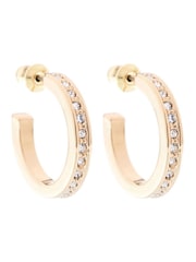 Karen Millen Small Crystal Hoop Earrings - Image 2 of 4