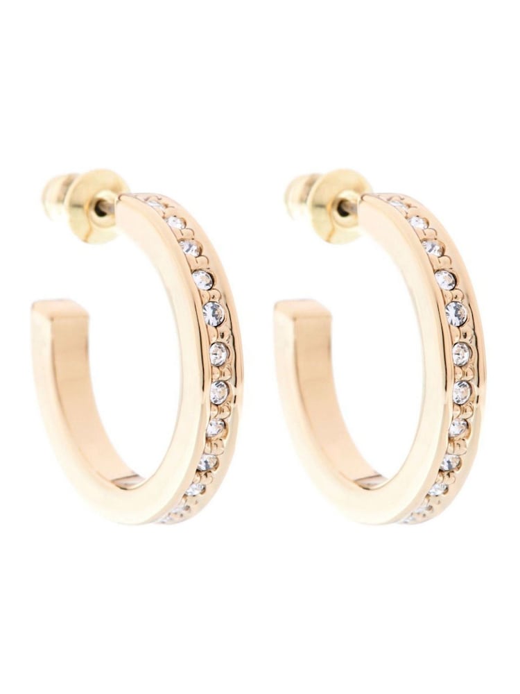 Karen Millen Small Crystal Hoop Earrings - Image 2 of 4