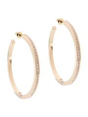 Karen Millen Large Crystal Hoop Earrings - Image 4 of 5