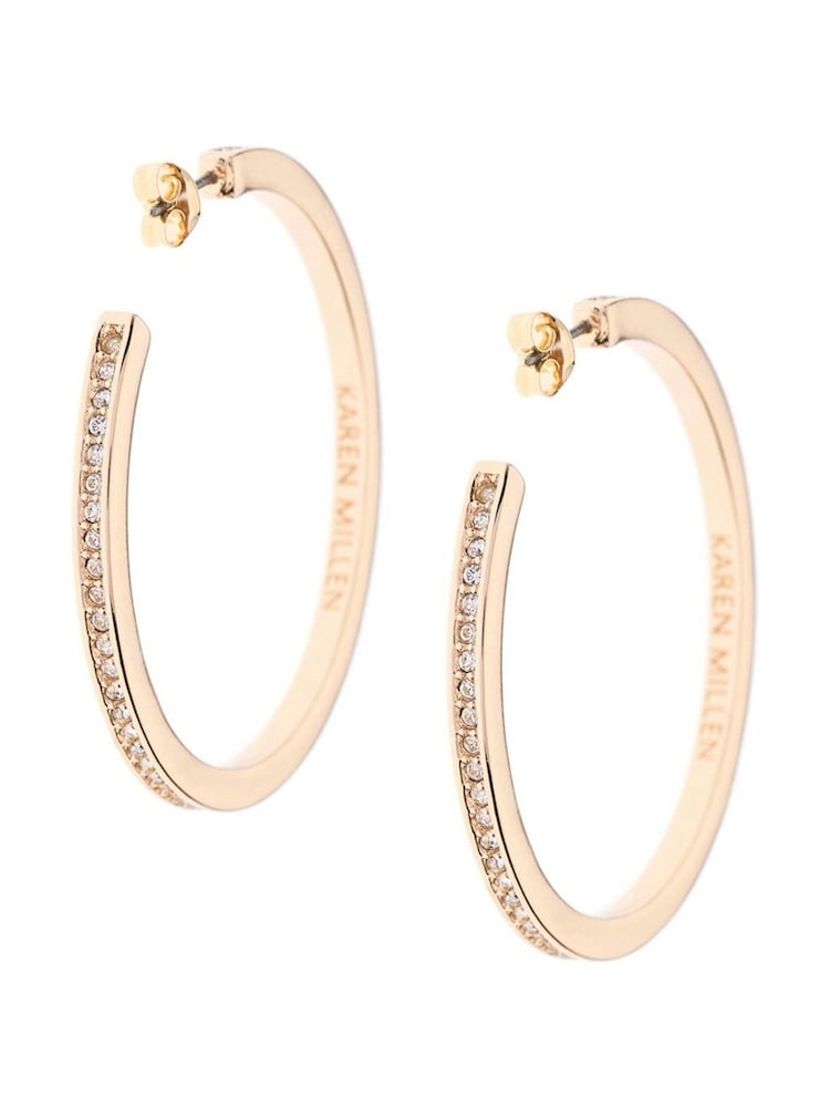 Karen Millen Large Crystal Hoop Earrings - Image 5 of 5