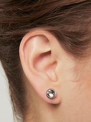 Karen Millen Silver Tone Crystal Dot Stud Earrings - Image 1 of 5