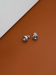 Karen Millen Silver Tone Crystal Dot Stud Earrings - Image 3 of 5