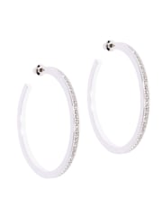 Karen Millen Large Crystal Hoop Earrings - Image 4 of 5