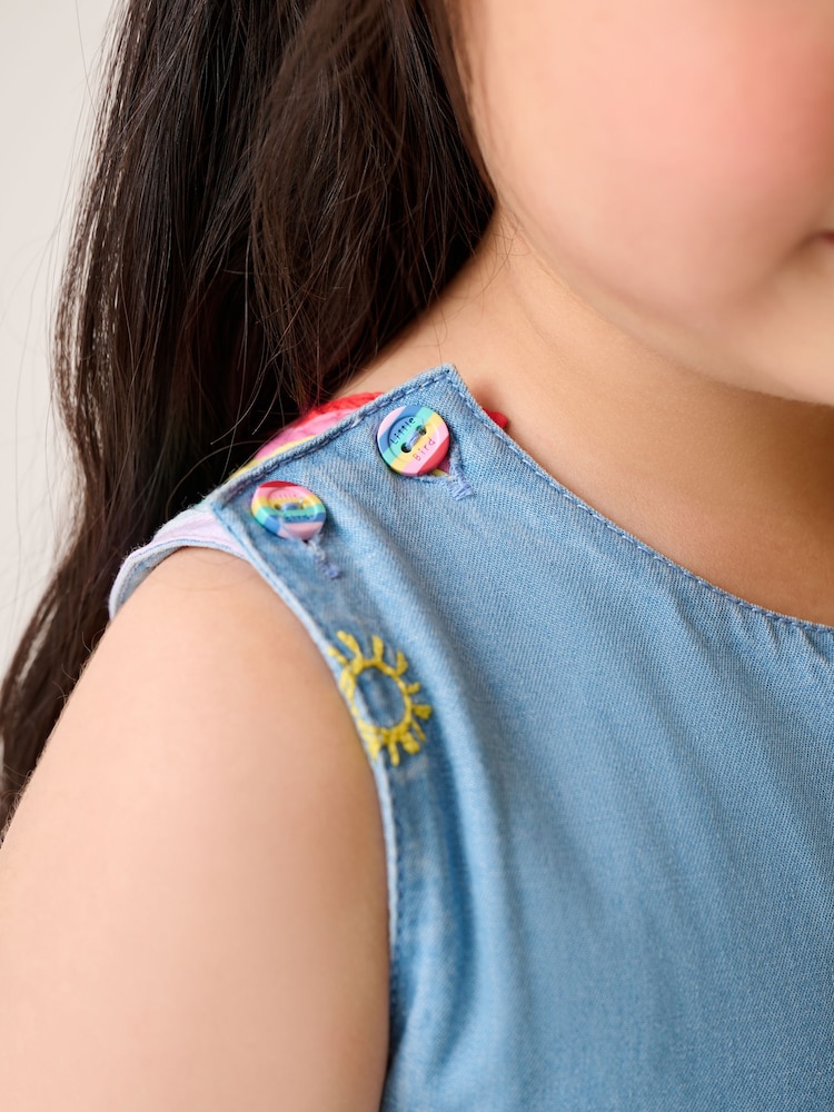 Little Bird by Jools Oliver Chambray Blue Woven 100% Cotton Cut Out Dress - Image 5 of 5 Little Bird by Jools Oliver Chambray Blue Woven 100% Cotton Cut Out Dress - Image 5 of 5