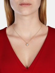 Dorado - Karen Millen Silver Tone Crystal Dot Pendant Necklace - Imagen 1 de 5