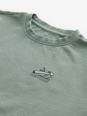 Green Wash Relaxed Fit Graphic Print Heavyweight T-Shirt - Image 9 of 9