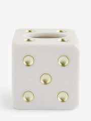 White/Gold Dice Tissue Box - Image 1 of 3