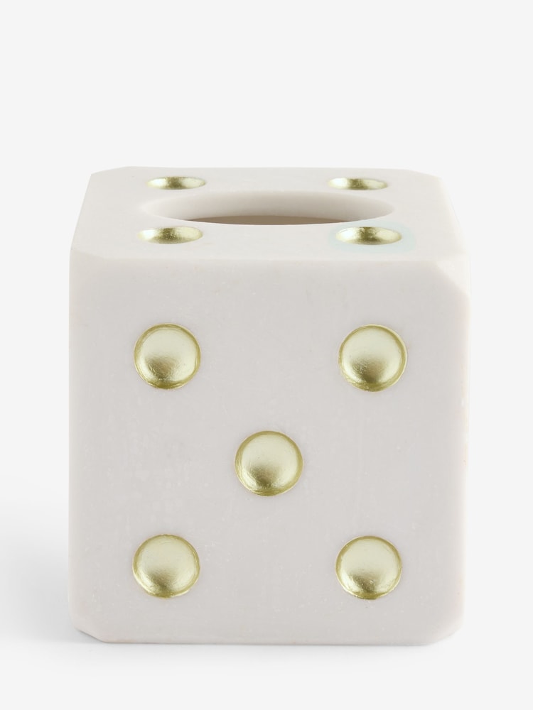 White/Gold Dice Tissue Box - Image 1 of 3