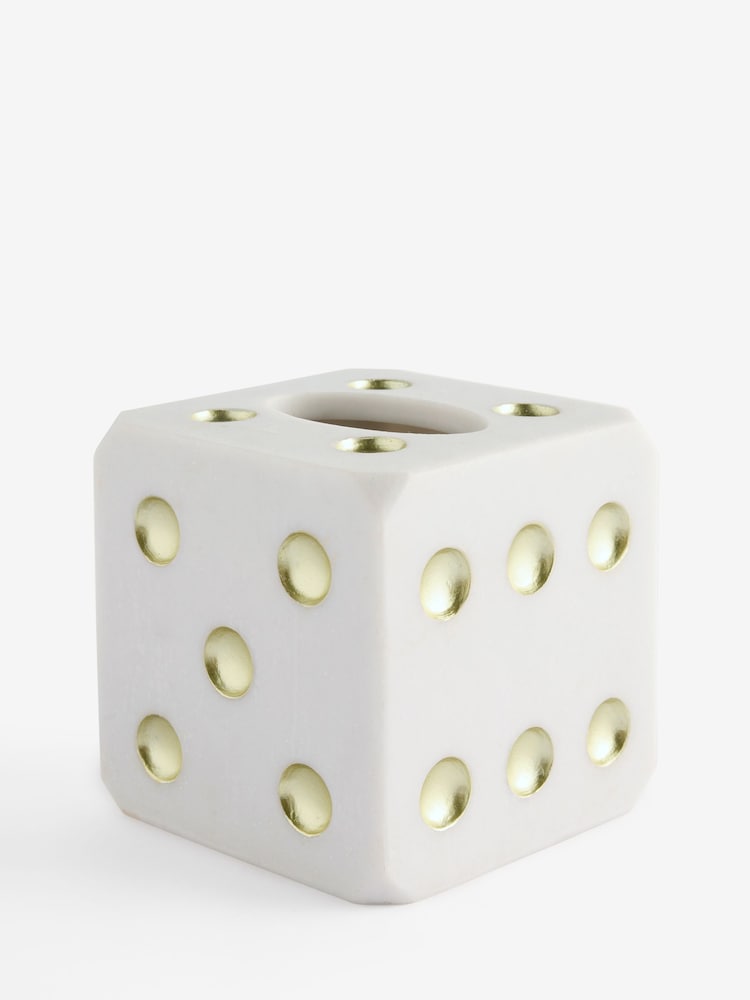 White/Gold Dice Tissue Box - Image 2 of 3