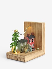 Multi Wooden House Scene Bookend - Image 2 of 6