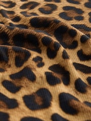 Leopard Print Soft Touch Ribbed Short Sleeve T-Shirt with TENCEL™ Lyocell - Image 5 of 6