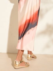 Friends Like These Gold Standard Fit Cross Strap Comfort Low Wedge Sandals - Image 4 of 5