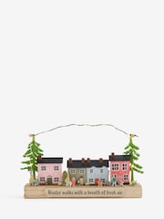 Multicolour Light Up Wooden Winter House Scene - Image 4 of 6