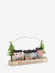 Multicolour Light Up Wooden Winter House Scene - Image 5 of 6