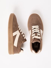 Friends Like These Brown Lace-Up Retro Gumsole Sports Trainers - Image 1 of 5