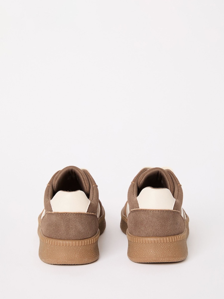 Friends Like These Brown Lace-Up Retro Gumsole Sports Trainers - Image 4 of 5