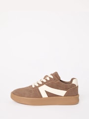 Friends Like These Brown Lace-Up Retro Gumsole Sports Trainers - Image 5 of 5