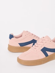 Friends Like These Pink Lace-Up Retro Gumsole Sports Trainers - Image 3 of 5