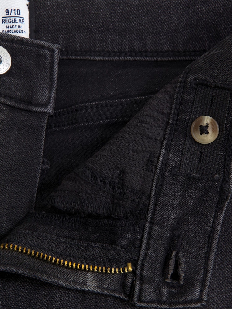 High Rise Denim Shorts With Fray Hem Detail - Image 2 of 3