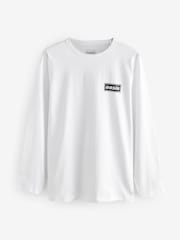 Blanc - T-shirt 100% coton Oasis à manches longues - Image 7 of 11