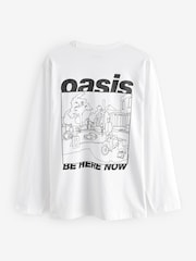 Blanc - T-shirt 100% coton Oasis à manches longues - Image 8 of 11