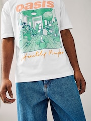 Cor branca - Camiseta Oasis Graphic Band 100% algodão - Imagem 5 de 8