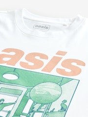 Cor branca - Camiseta Oasis Graphic Band 100% algodão - Imagem 7 de 8