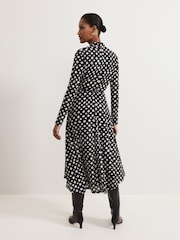 Phase Eight Black Caitlin Printed Mesh Dress - Image 2 of 7