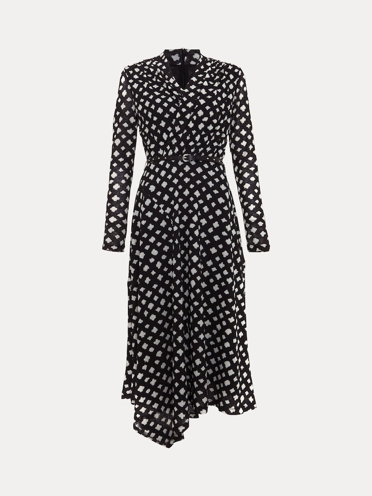 Phase Eight Black Caitlin Printed Mesh Dress - Image 7 of 7