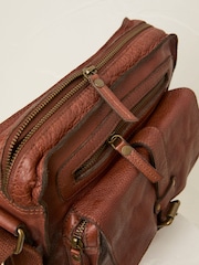 FatFace Chestnut Brown Leather Cross-Body Bag - Image 2 of 3