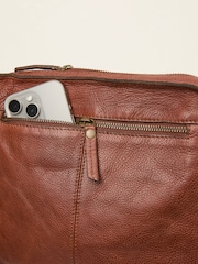 FatFace Chestnut Brown Leather Cross-Body Bag - Image 3 of 3