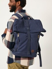 FatFace Navy Roll Top Backpack - Image 1 of 4
