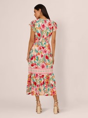 Adrianna Papell Pink Printed Midi Dress - Image 2 of 7