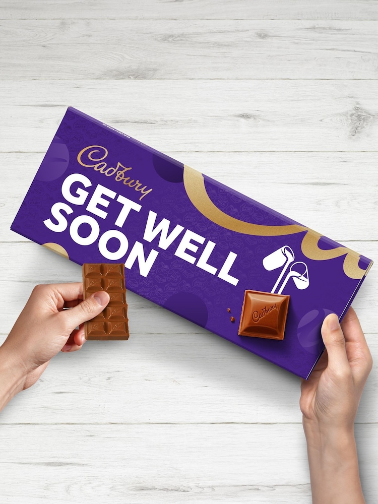 Cadbury Dairy Milk Get Well Soon Chocolate Bar 850g - Image 1 of 3 Cadbury Dairy Milk Get Well Soon Chocolate Bar 850g - Image 1 of 3