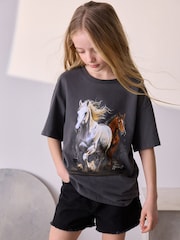 Grey/Ecru Oversized Graphic T-Shirt (3-16yrs) - Image 1 of 5