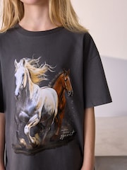 Grey/Ecru Oversized Graphic T-Shirt (3-16yrs) - Image 3 of 5